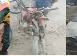 گڑھ_مہاراجہ (محمدعمرفاروق) جھنگ روڈ پر کار کی سڑک کنارے کھڑے موٹرسائیکل کو ٹکر موٹرسائیکل سوار عامر علی شدید زخمی، ریسکیو1122 سٹاف نے فرسٹ ایڈ دیکر تحصیل ہیڈکوارٹر ہسپتال منتقل کر دیا، مزید جانیے اس لنک میں