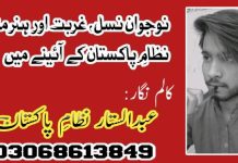 نوجوان نسل، غربت اور ہنرمندی – نظامِ پاکستان کے آئینے میں `تحریر: عبدالستار نظامِ پاکستان`